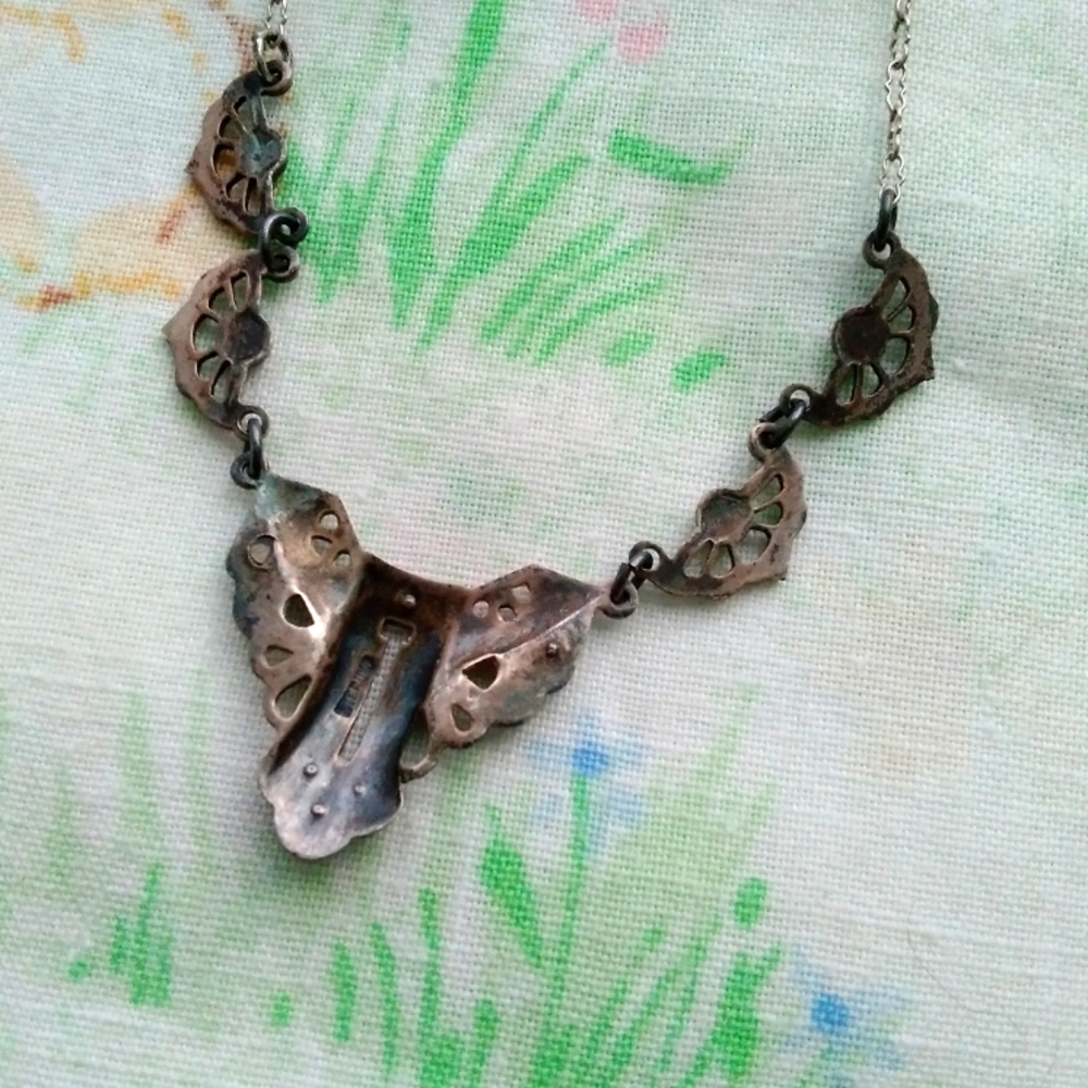 Antique Germany Sterling Silver Marcasite Necklace - Picture 5 of 16